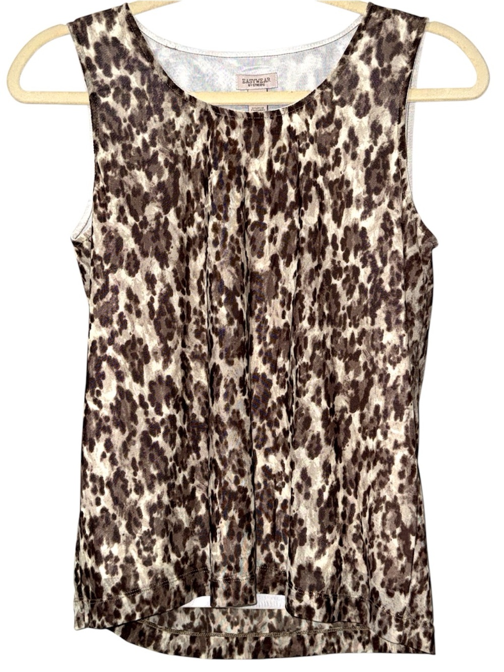 Chico's size 0 (4) women's pullover sleeveless animal print lined tank business